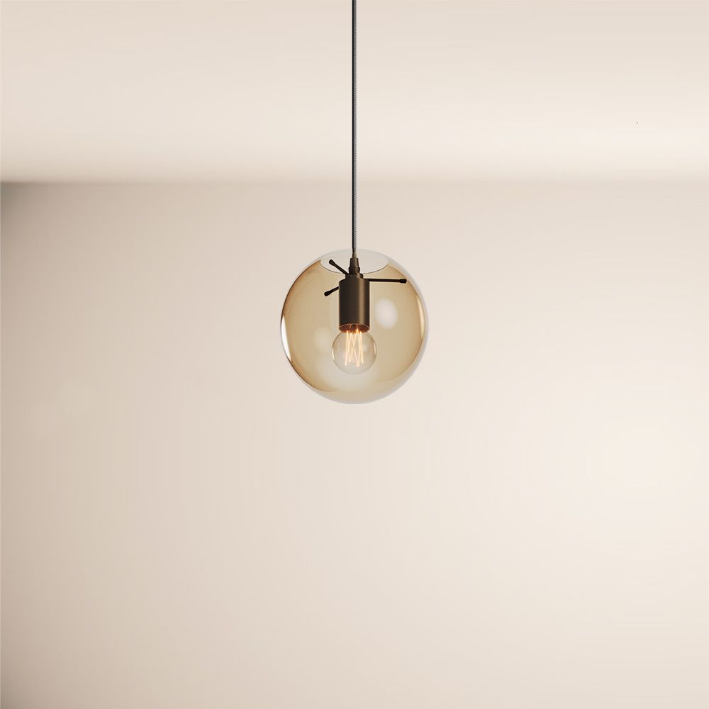 s.luce Orb glass globe gallery light 500cm sospensione nera