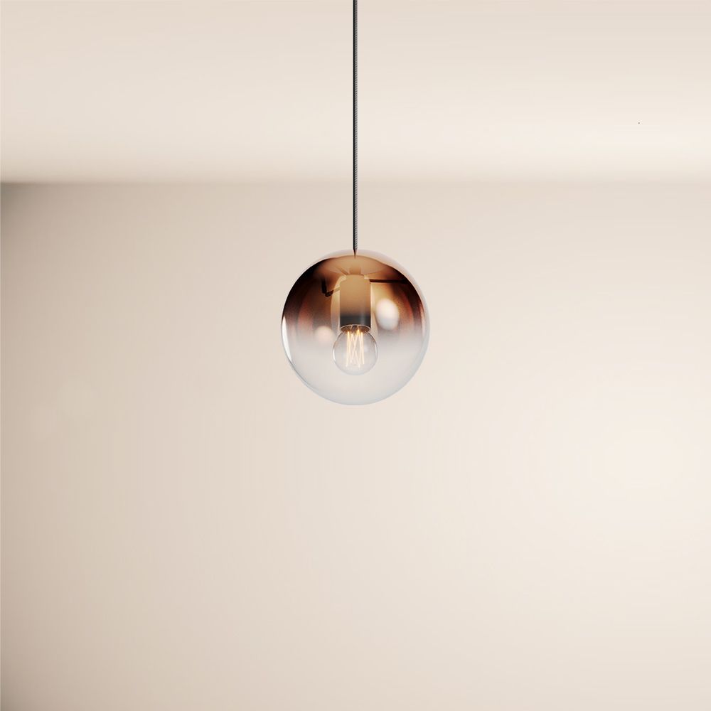 s.luce Orb glass globe gallery light 500cm sospensione nera