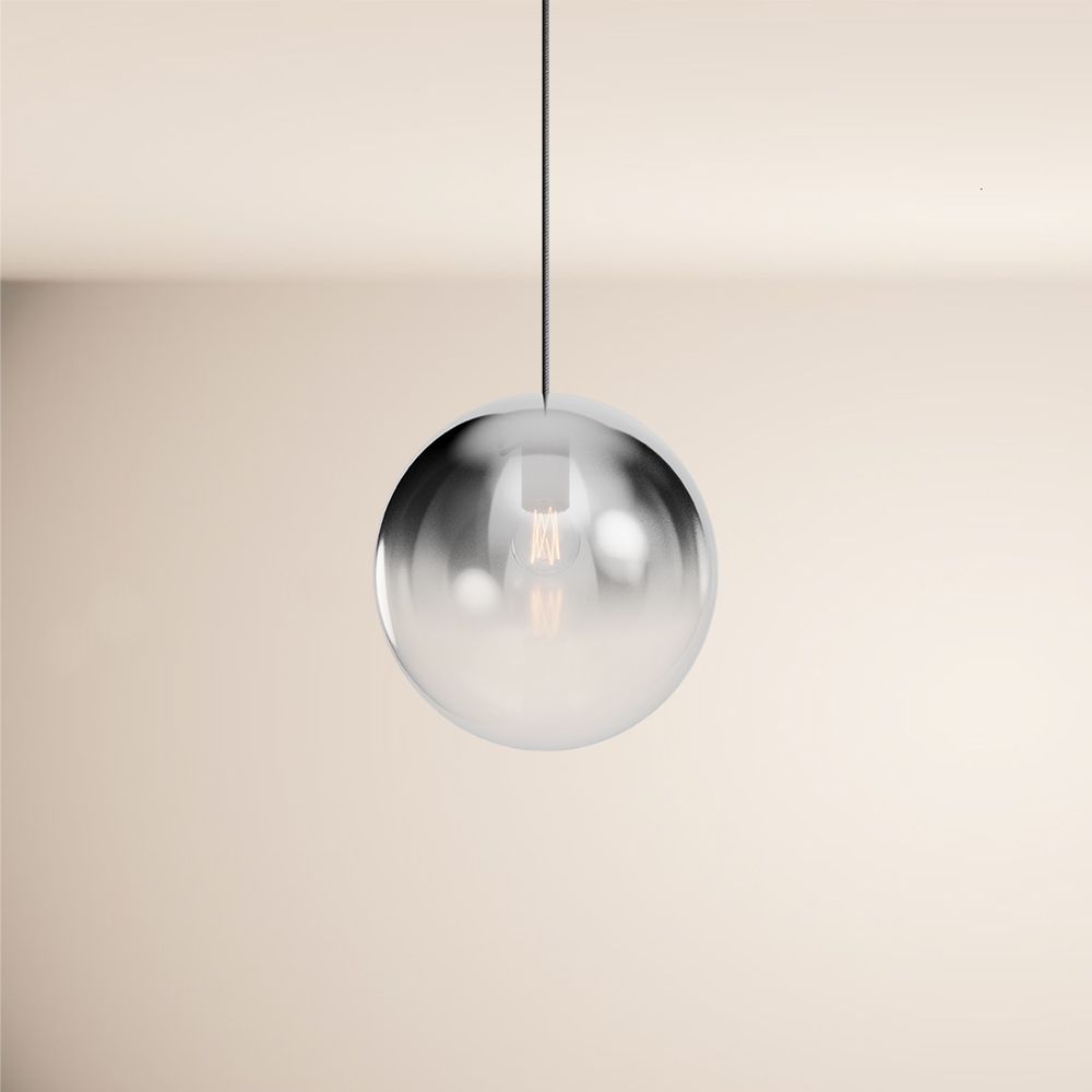 s.luce Orb glass globe gallery light 500cm sospensione nera