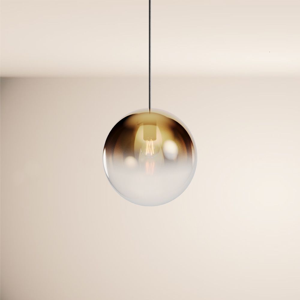 s.luce Orb glass globe gallery light 500cm sospensione nera