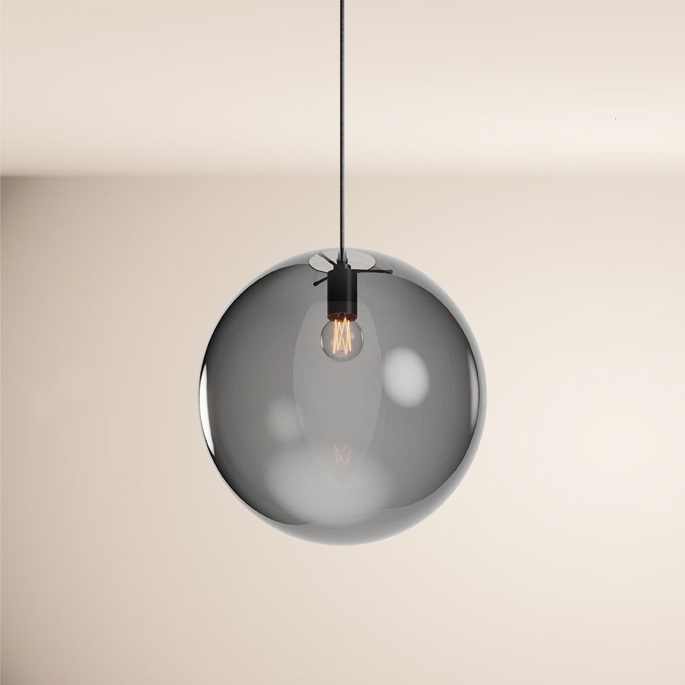 s.luce Orb glass globe gallery light 500cm sospensione nera