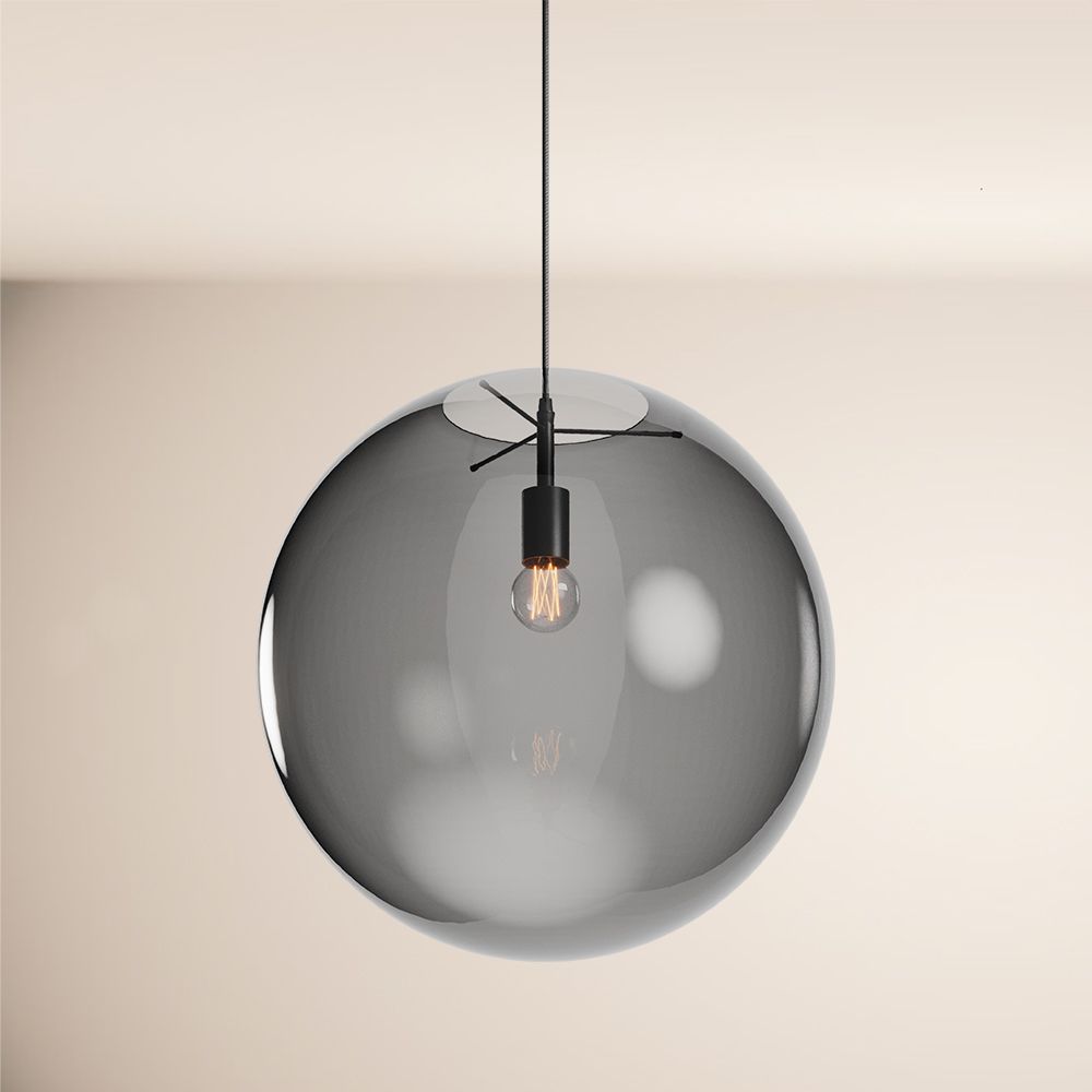 s.luce Orb glass globe gallery light 500cm sospensione nera
