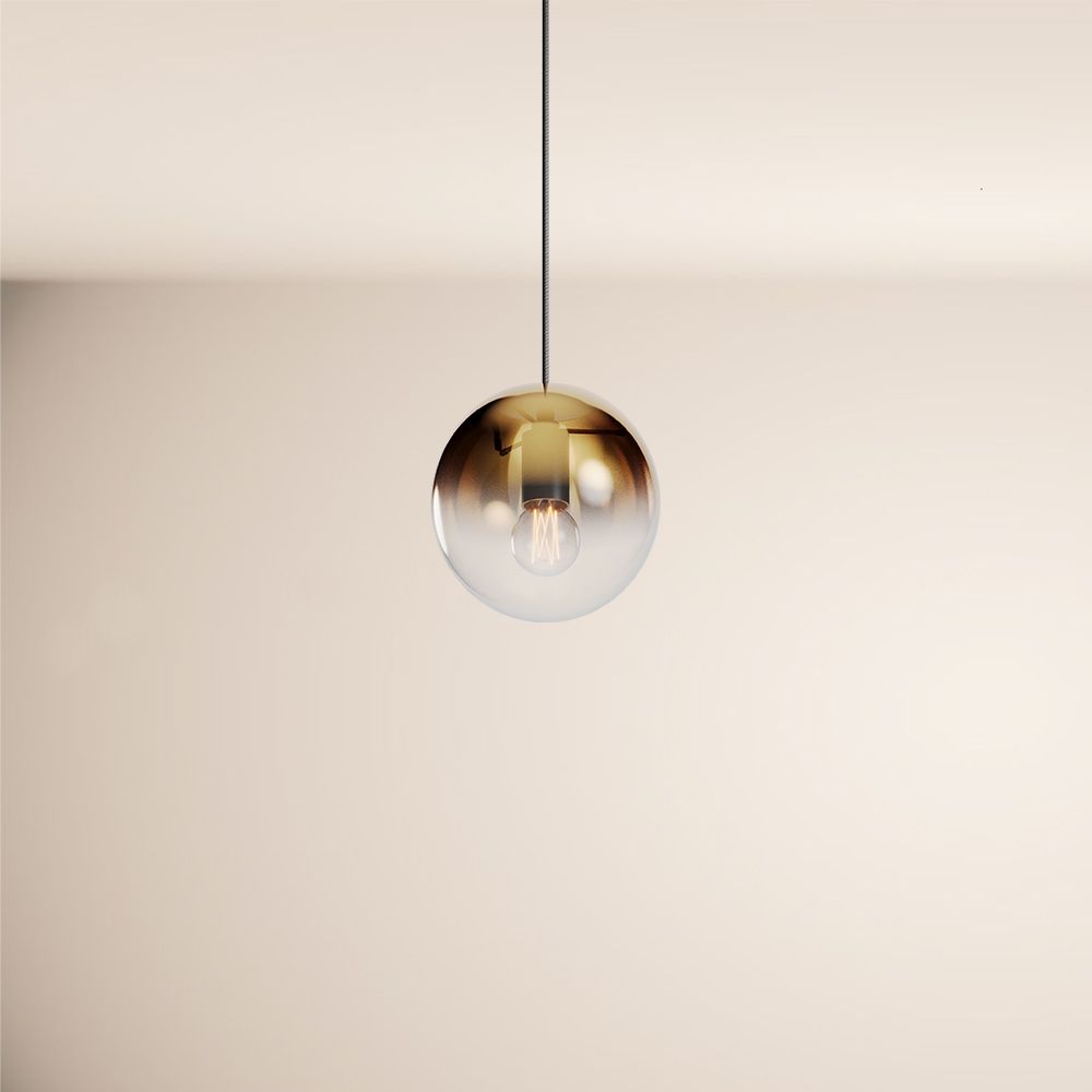 s.luce Orb glass globe gallery light 500cm sospensione nera