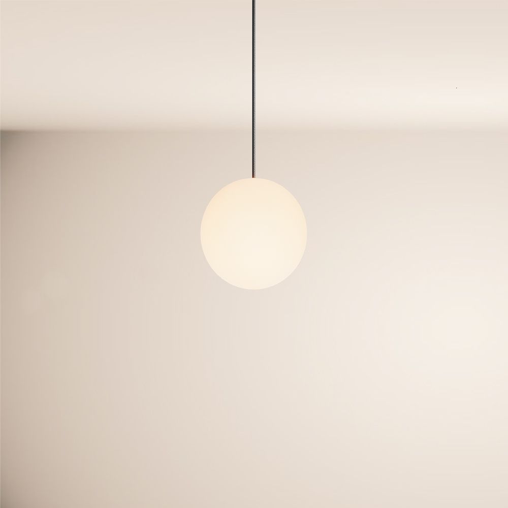 s.luce Orb glass globe gallery light 500cm sospensione nera