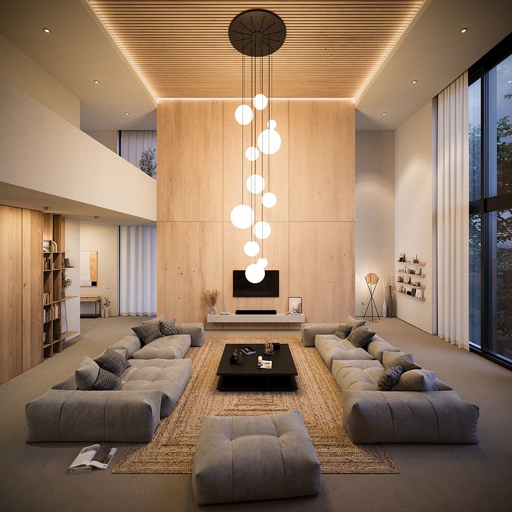 s.luce Orb glass globe gallery light 500cm sospensione nera