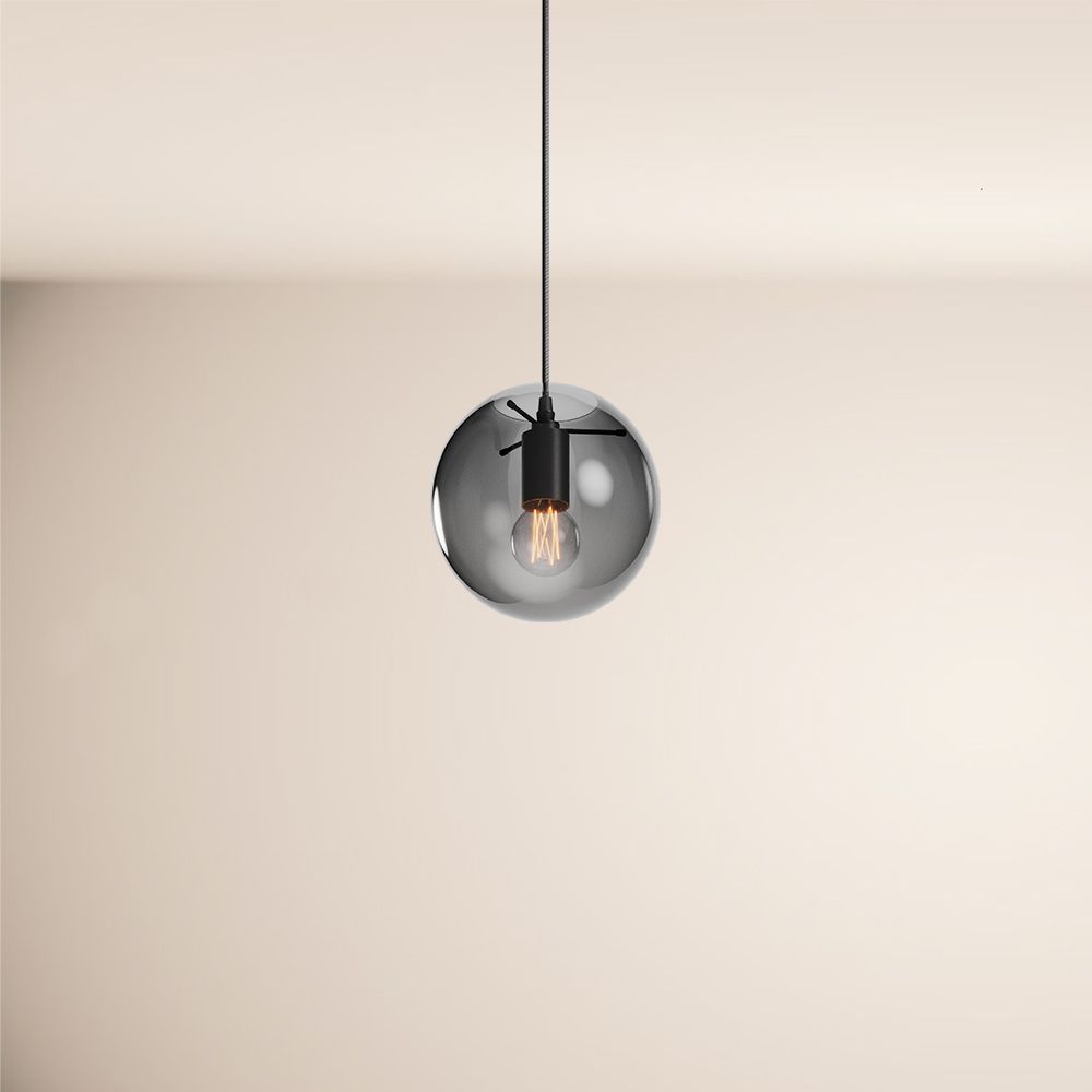 s.luce Orb glass globe gallery light 500cm sospensione nera