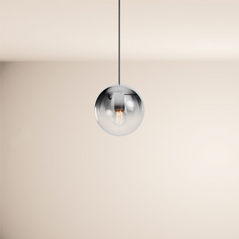 s.luce Orb glass globe gallery light 500cm sospensione nera