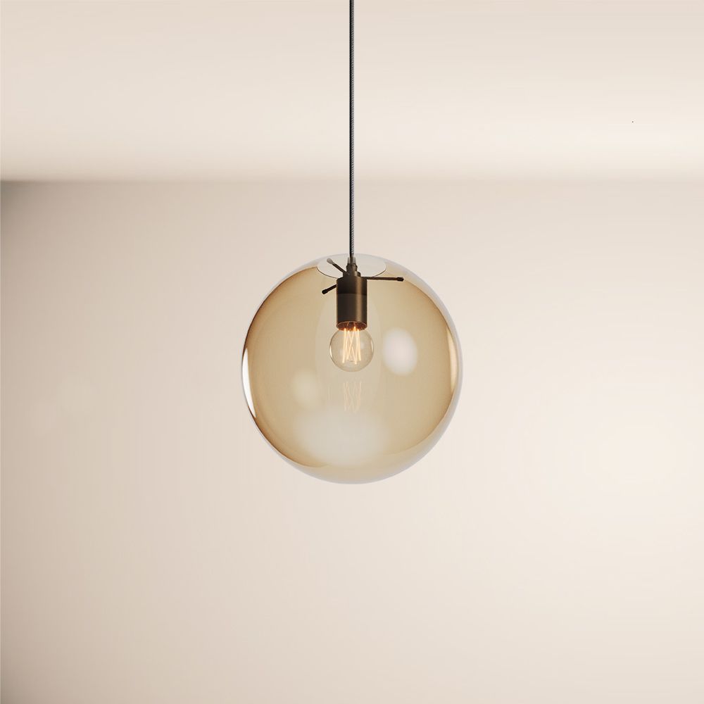 s.luce Orb glass globe gallery light 500cm sospensione nera