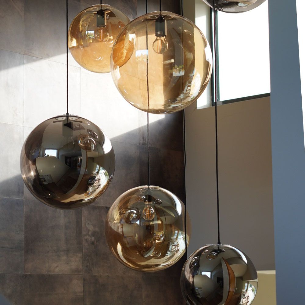 s.luce Orb lampada a sospensione con globo di vetro 150cm sospensione nera
