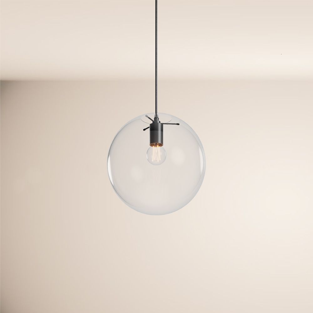 s.luce Orb lampada a sospensione con globo di vetro 150cm sospensione nera