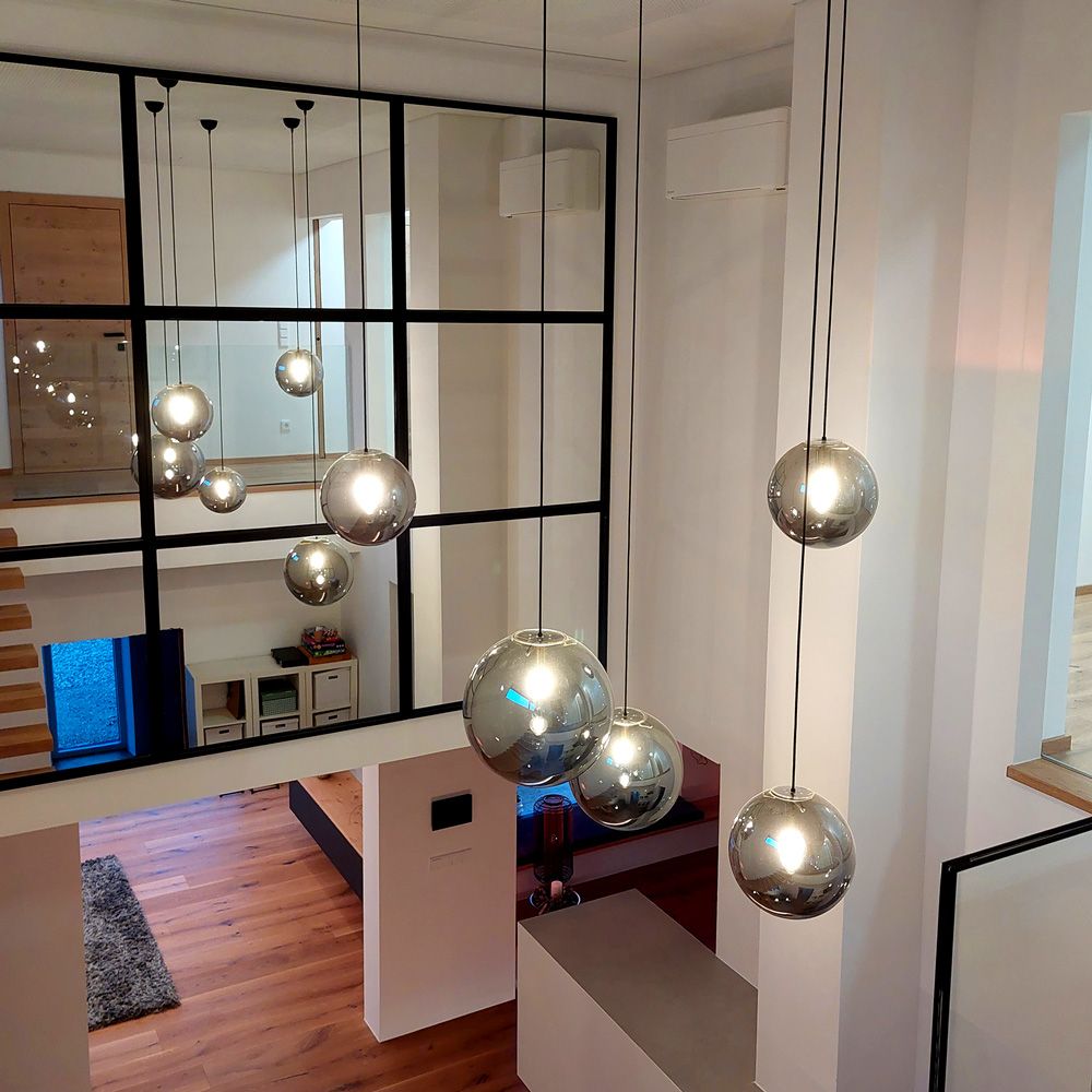 s.luce Orb globo di vetro a sospensione 150cm bianco
