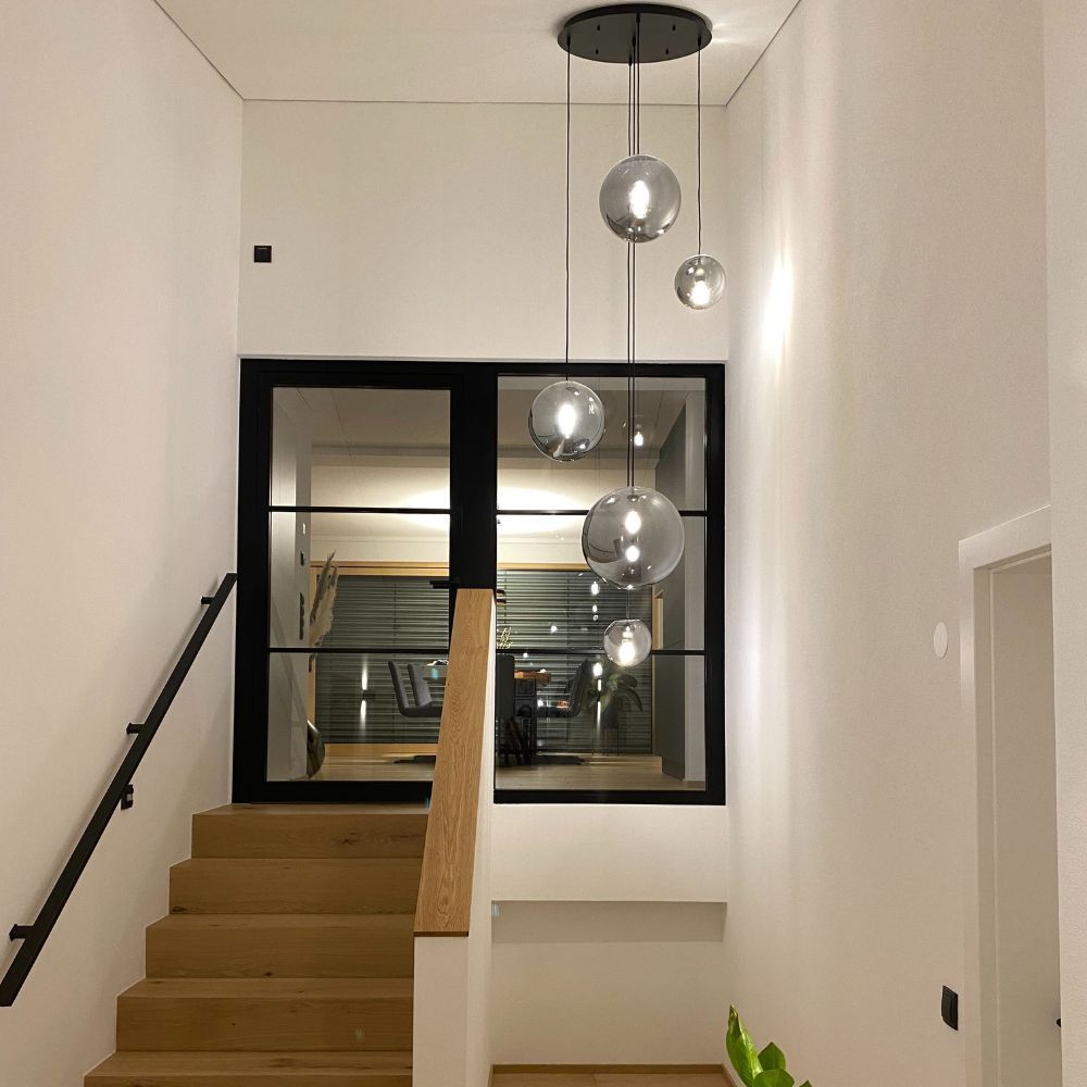 s.luce Orb globo di vetro a sospensione 150cm bianco