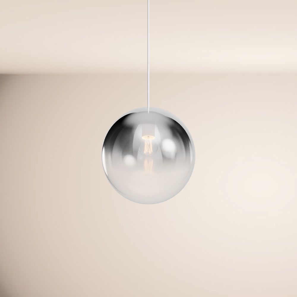 s.luce Orb globo di vetro a sospensione 150cm bianco