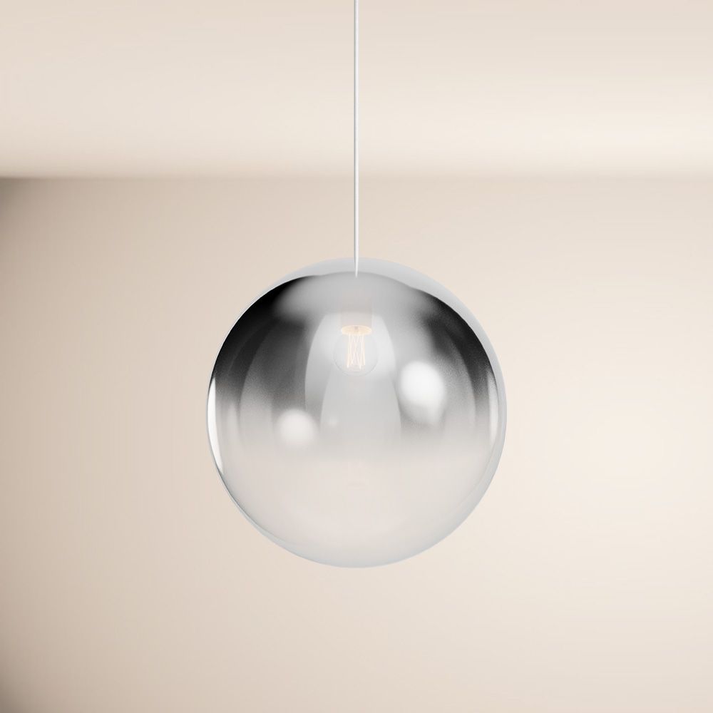 s.luce Orb globo di vetro a sospensione 150cm bianco