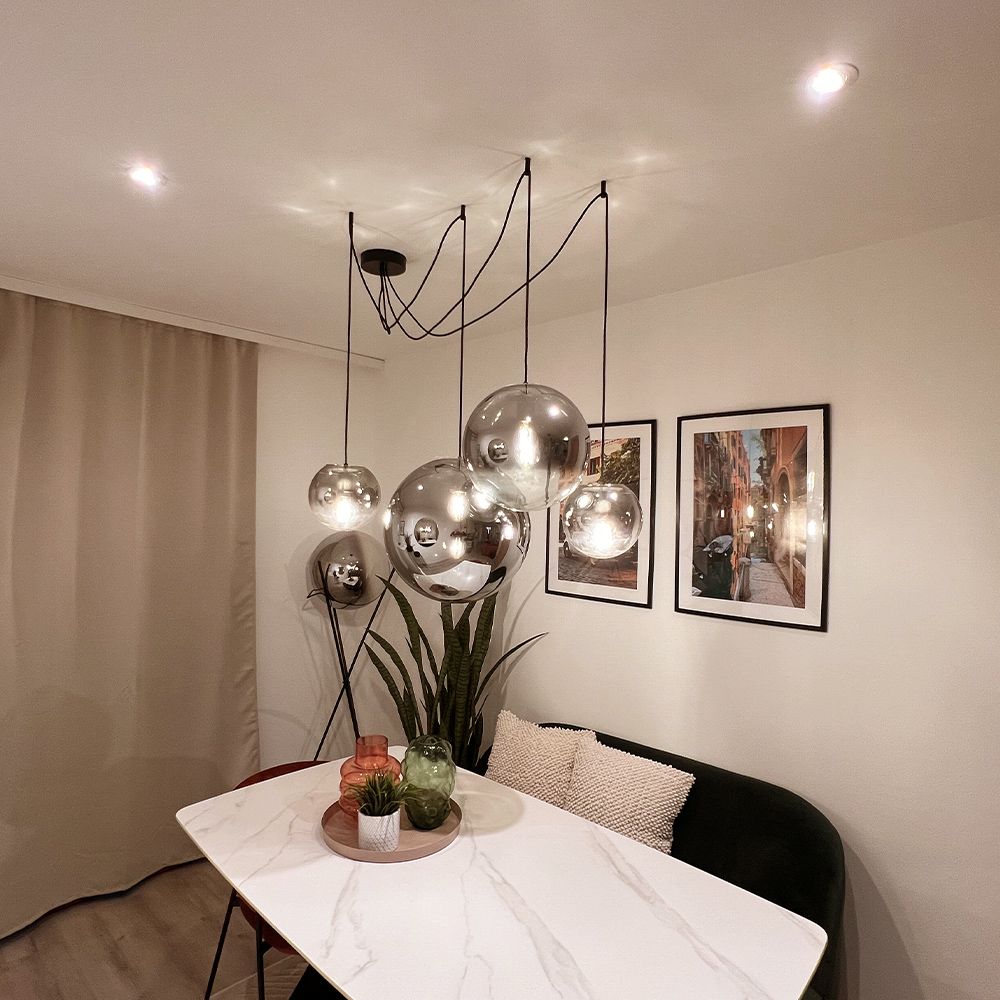 s.luce Orb globo di vetro a sospensione 150cm bianco