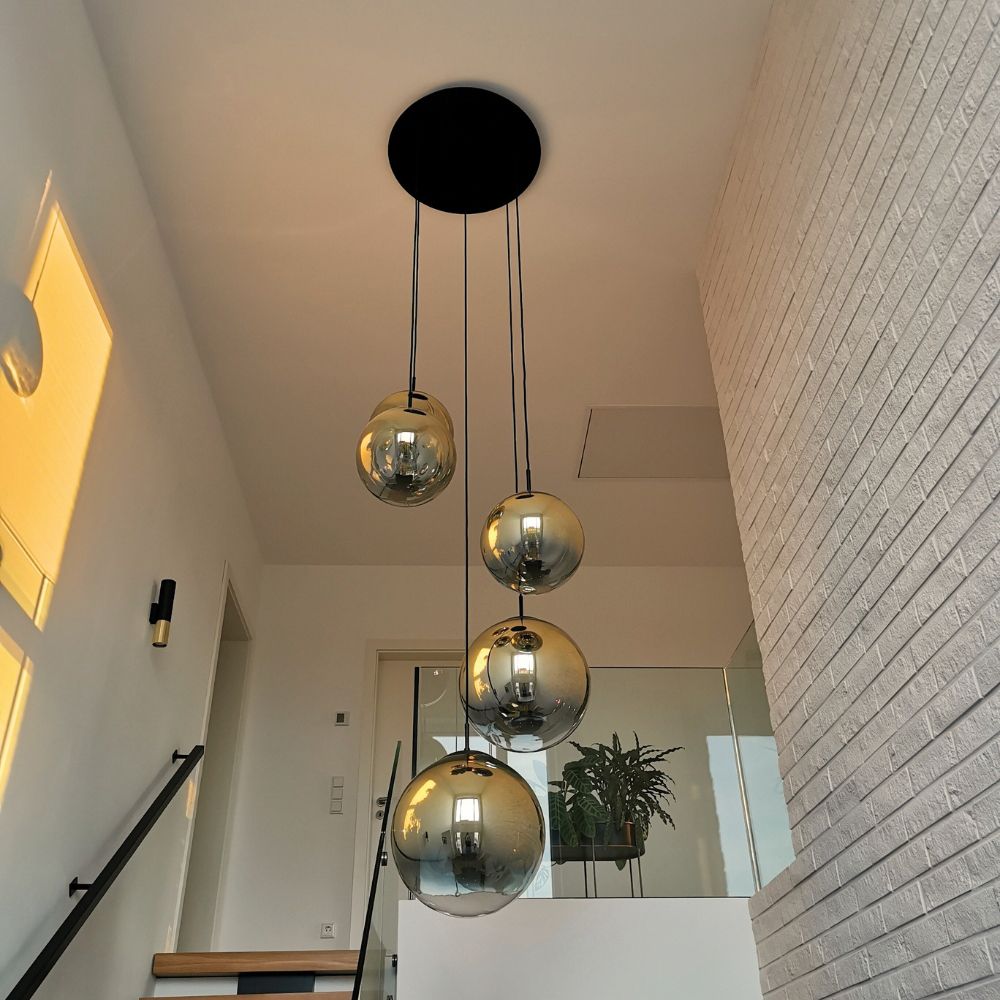 s.luce Orb globo di vetro a sospensione 150cm bianco