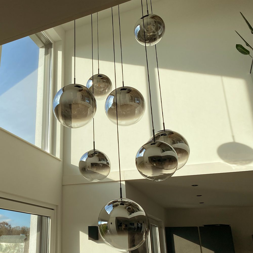 s.luce Orb globo di vetro a sospensione 150cm bianco
