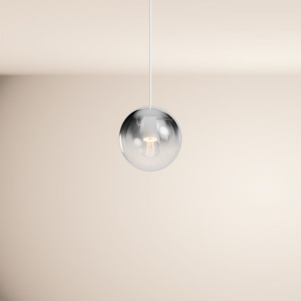 s.luce Orb globo di vetro a sospensione 150cm bianco