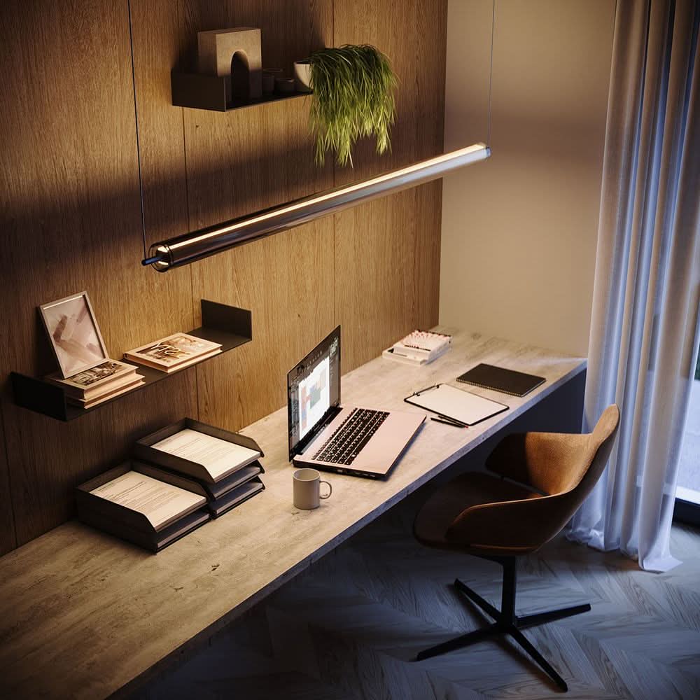 s.luce Ranya LED Lampada a sospensione Up & Down con copertura in vetro e telecomando