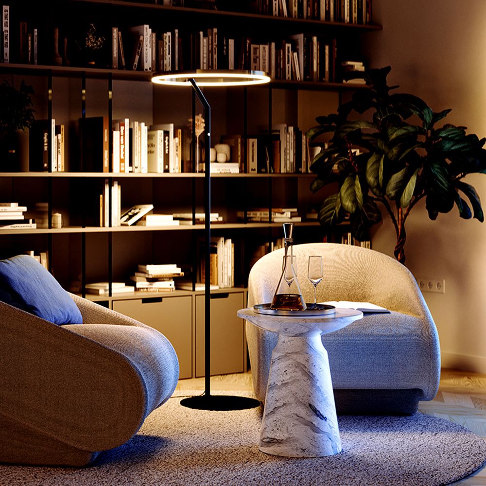 s.luce Ring Lampada da terra a LED Ø 60 cm con touch dimmer