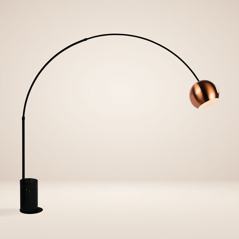 s.luce Lampada ad arco di design a sfera con base moderna in marmo