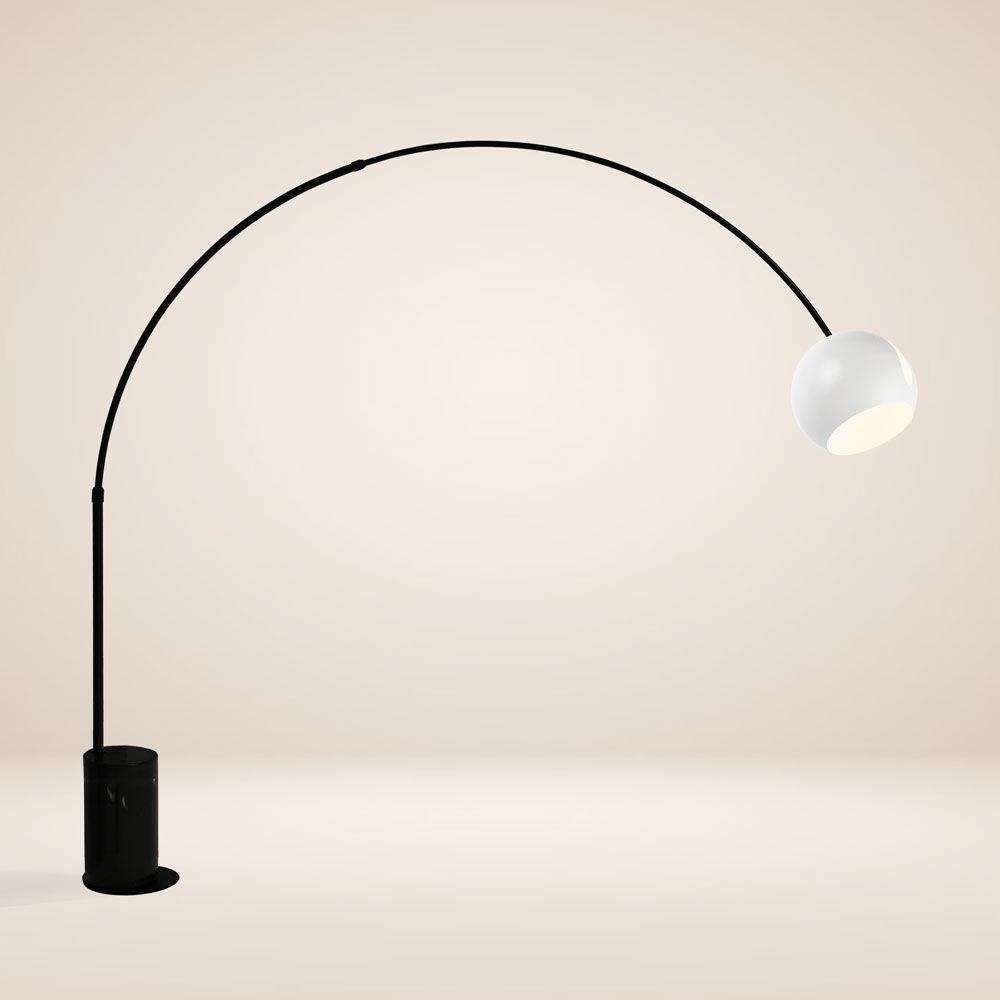 s.luce Lampada ad arco di design a sfera con base moderna in marmo
