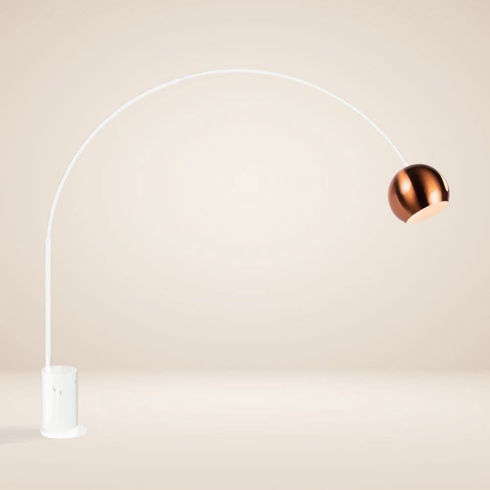 s.luce Lampada ad arco di design a sfera con base moderna in marmo