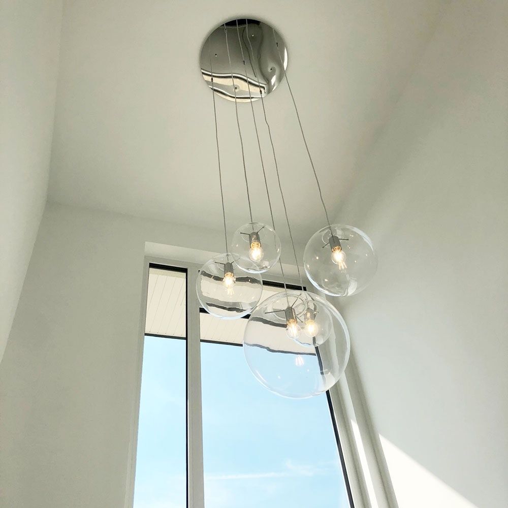 s.luce Orb XL gallery light 8 luci con baldacchino modulare