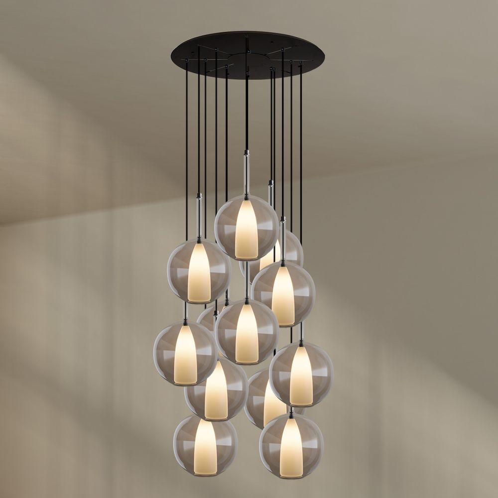 s.luce Belluna gallery lampada a 12 fiamme Ø 80cm baldacchino