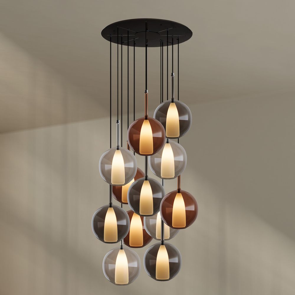 s.luce Belluna gallery lampada a 12 fiamme Ø 80cm baldacchino