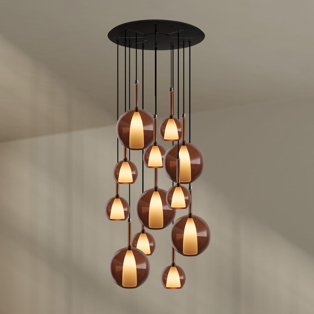 s.luce Belluna gallery lampada a 12 fiamme Ø 80cm baldacchino