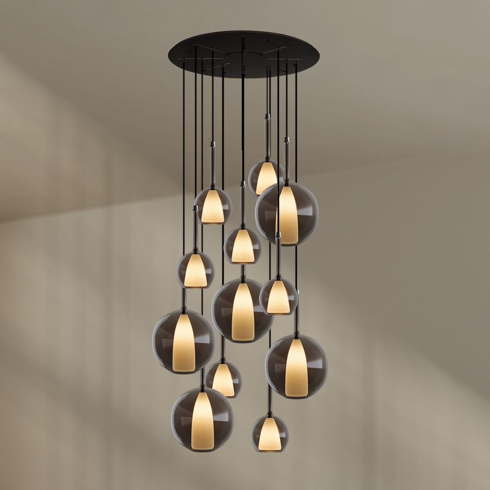 s.luce Belluna gallery lampada a 12 fiamme Ø 80cm baldacchino