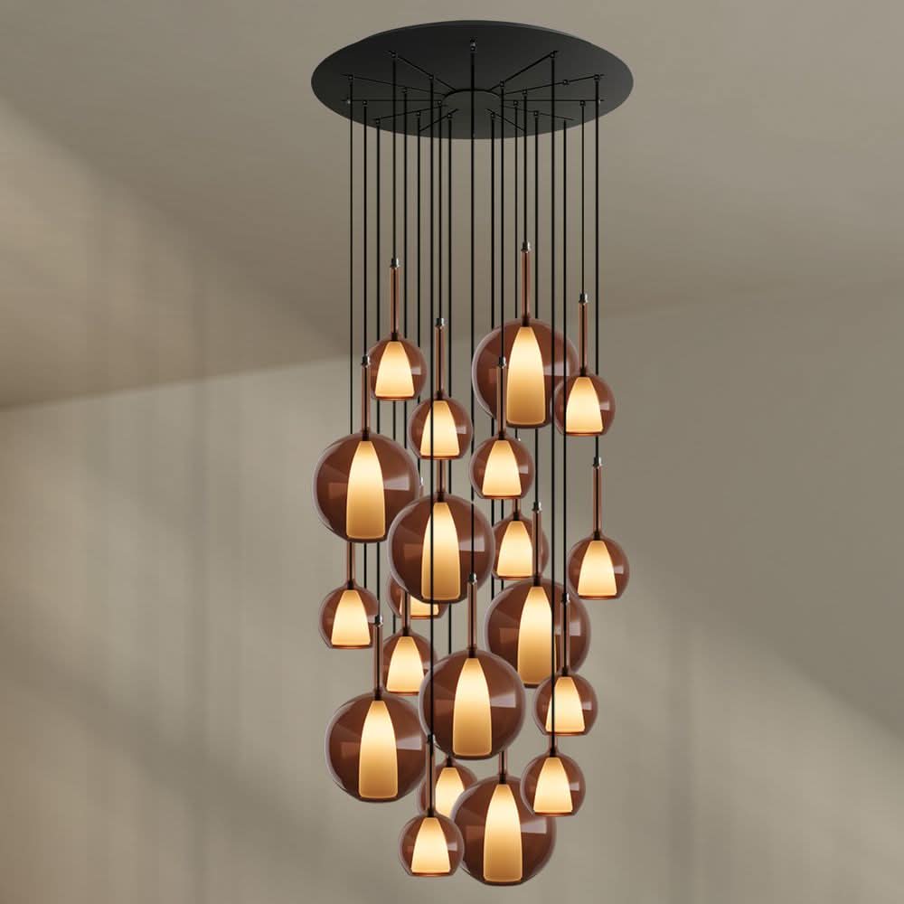 s.luce Belluna gallery light 20 luci Ø 120cm baldacchino