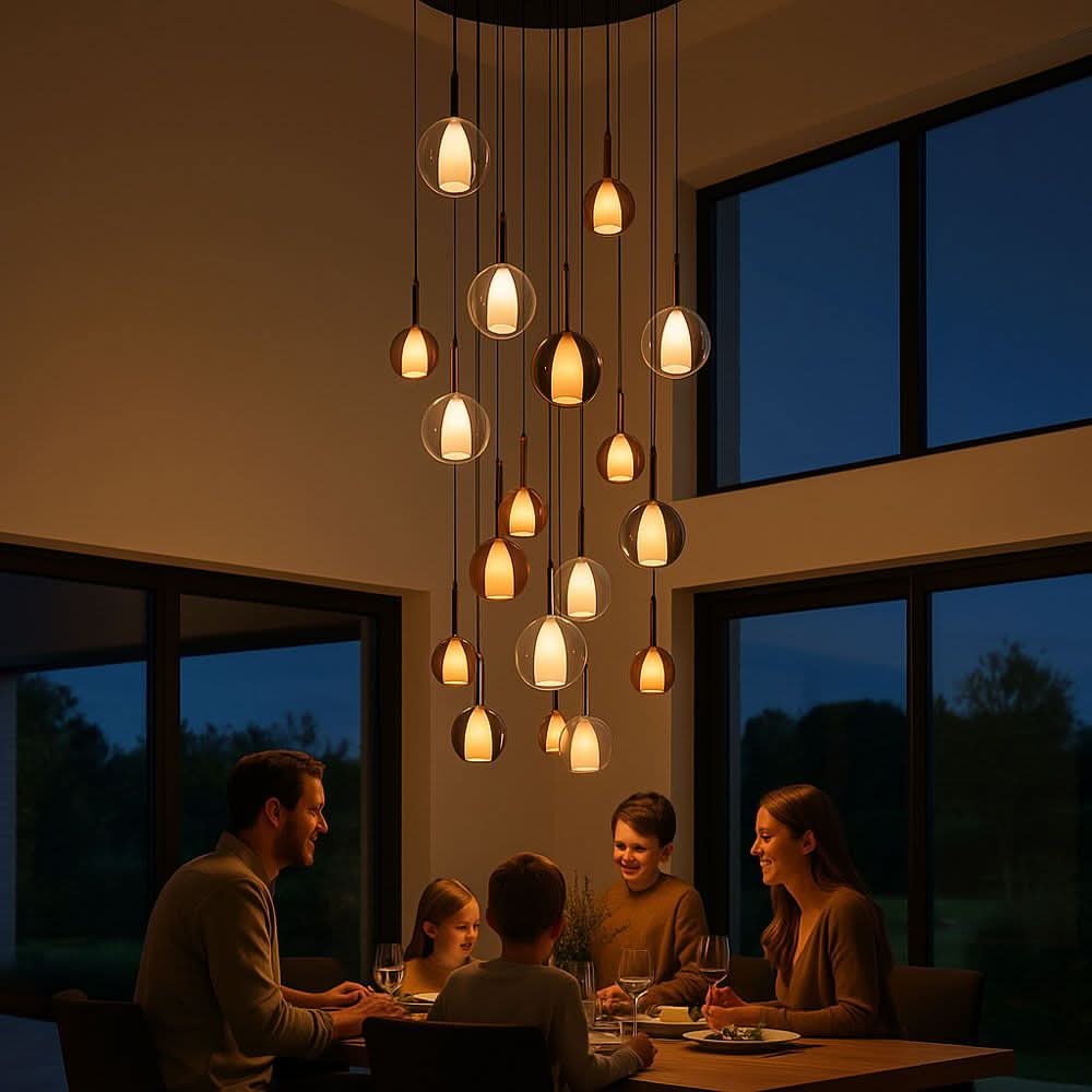 s.luce Belluna gallery light 20 luci Ø 120cm baldacchino