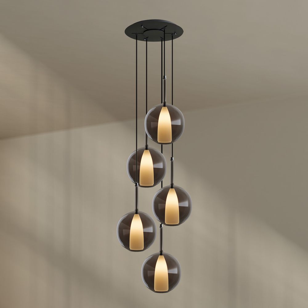 s.luce Belluna gallery light baldacchino a 5 fiamme Ø 60cm