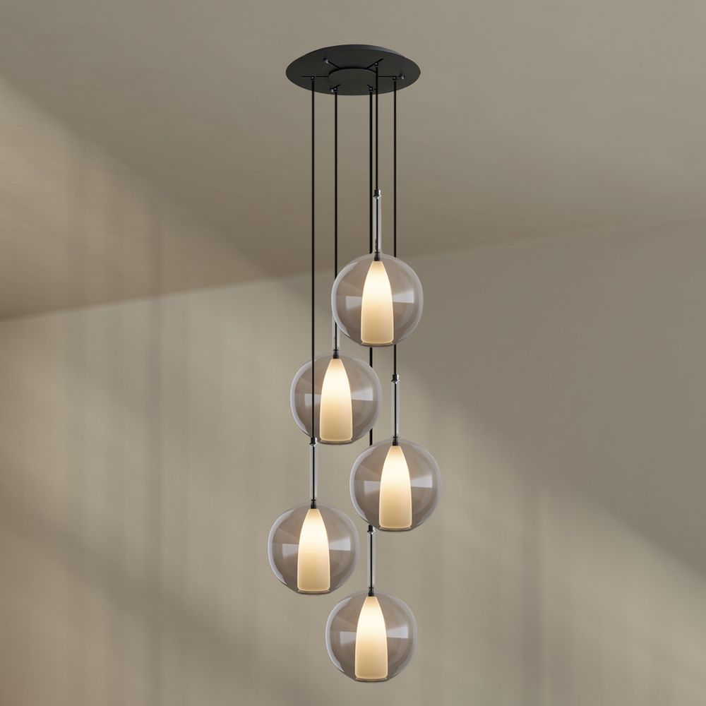 s.luce Belluna gallery light baldacchino a 5 fiamme Ø 60cm