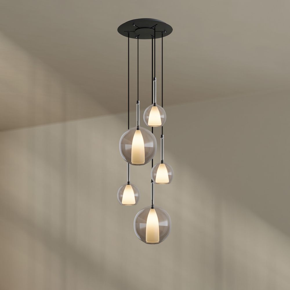 s.luce Belluna gallery light baldacchino a 5 fiamme Ø 60cm