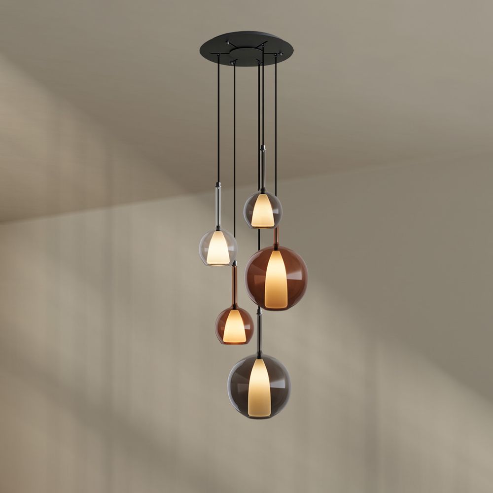 s.luce Belluna gallery light baldacchino a 5 fiamme Ø 60cm