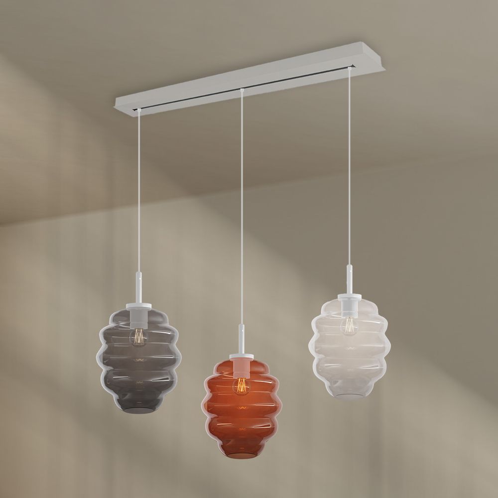s.luce Echos lampada a sospensione per sala da pranzo a 3 luci 120cm Ø 25cm