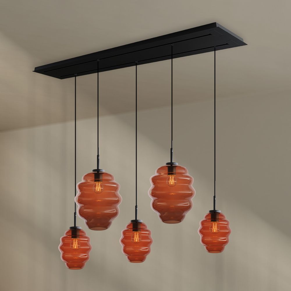 s.luce Echos lampada da tavolo a 5 fiamme a 2 file 160cm Ø 18/25cm