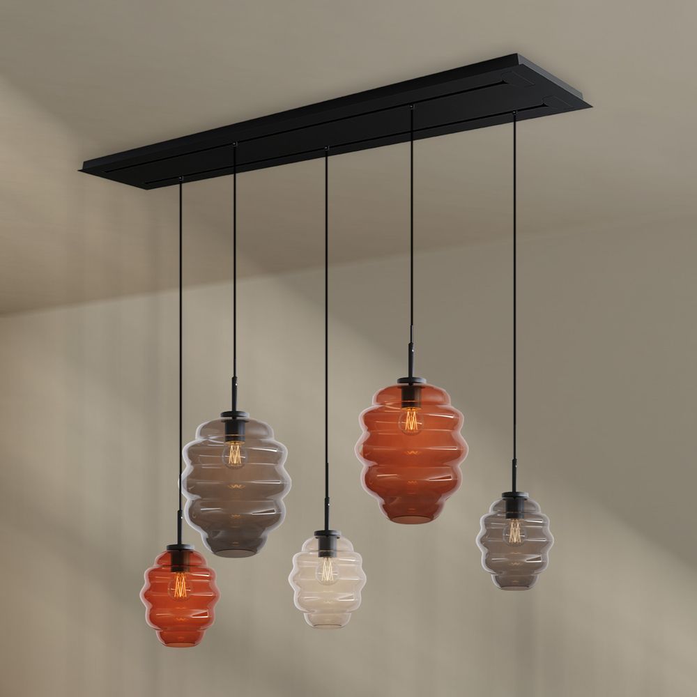 s.luce Echos lampada da tavolo a 5 fiamme a 2 file 160cm Ø 18/25cm
