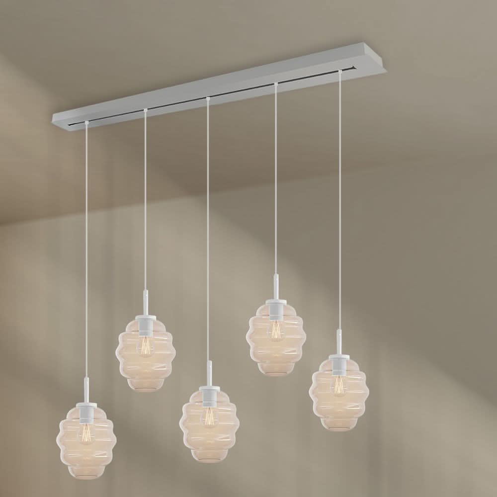 s.luce Echos lampada da tavolo a 5 fiamme 160cm baldacchino Ø 18cm