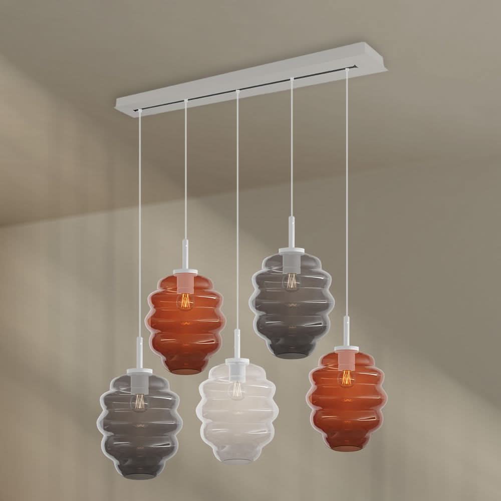 s.luce Echos lampada da tavolo a 5 fiamme 160cm baldacchino Ø 25cm