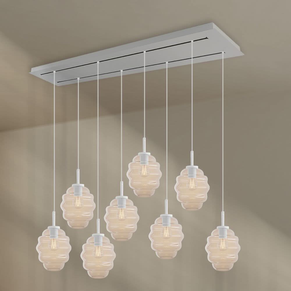 s.luce Echos lampada da tavolo 8 luci 160cm 2 file Ø 18cm