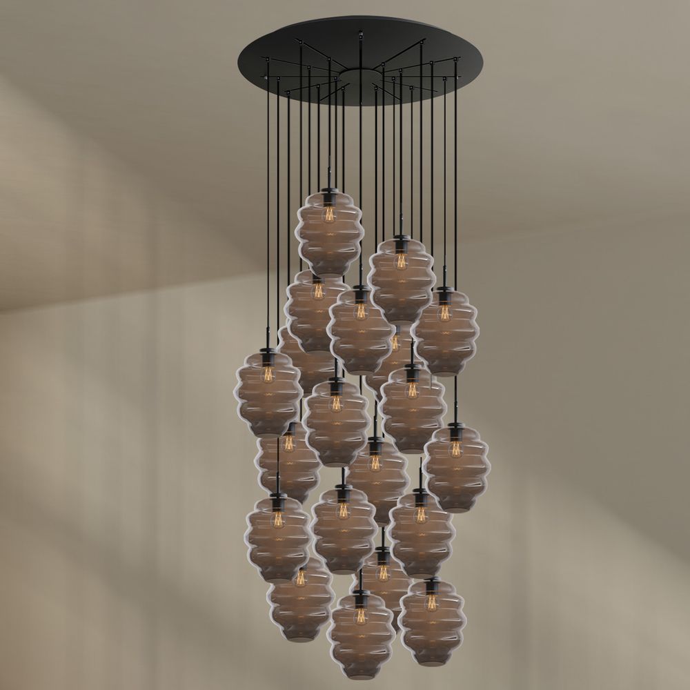 s.luce Echos gallery light 20 luci Ø 120cm baldacchino, Ø 25cm