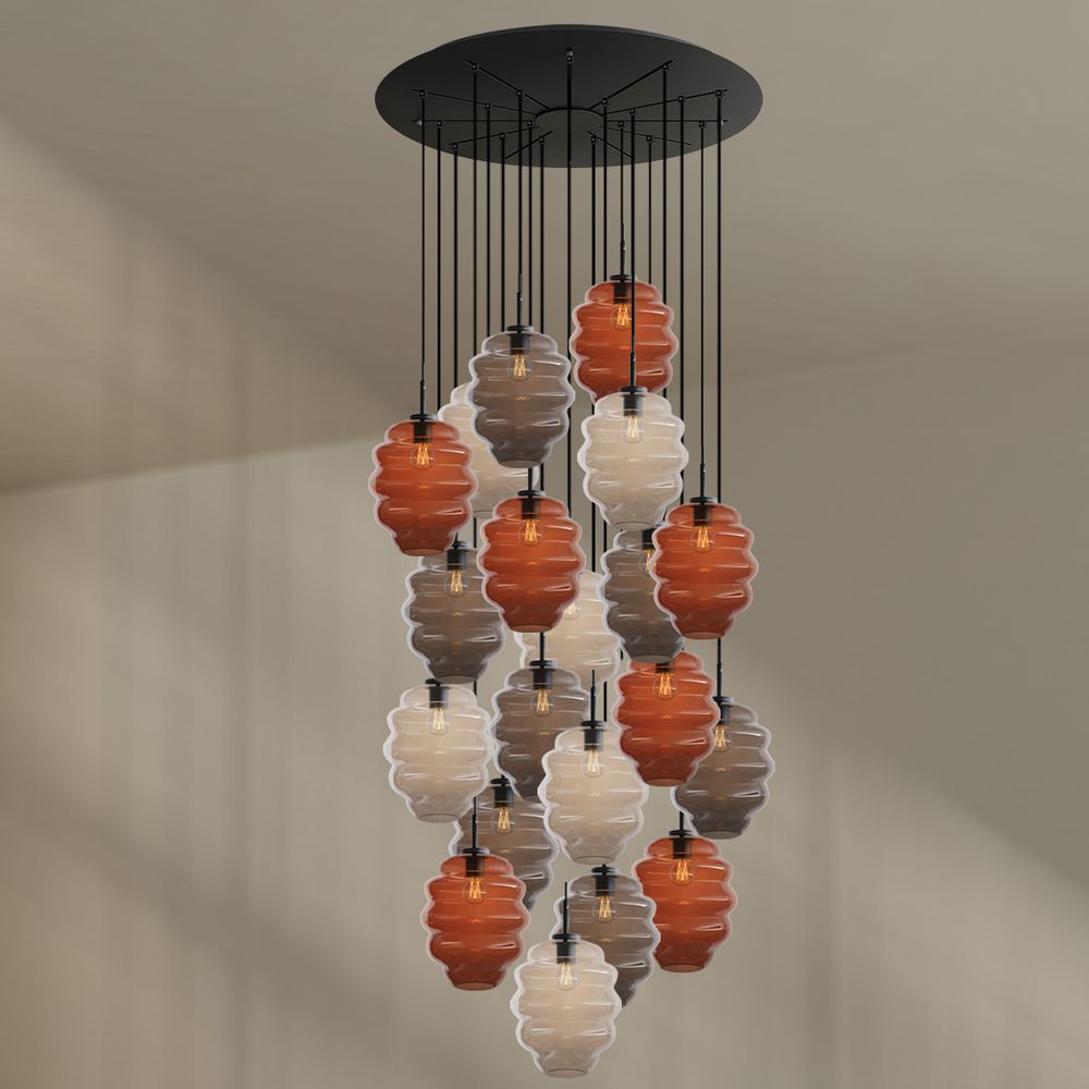 s.luce Echos gallery light 20 luci Ø 120cm baldacchino Ø 25cm