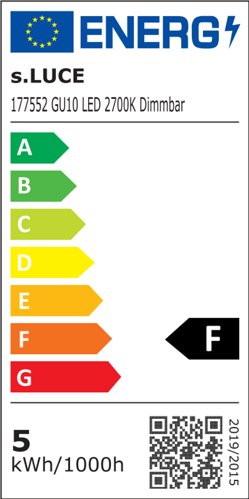 s.luce GU10 Lampadina LED Bianco caldo 2700K 450lm Dimmerabile