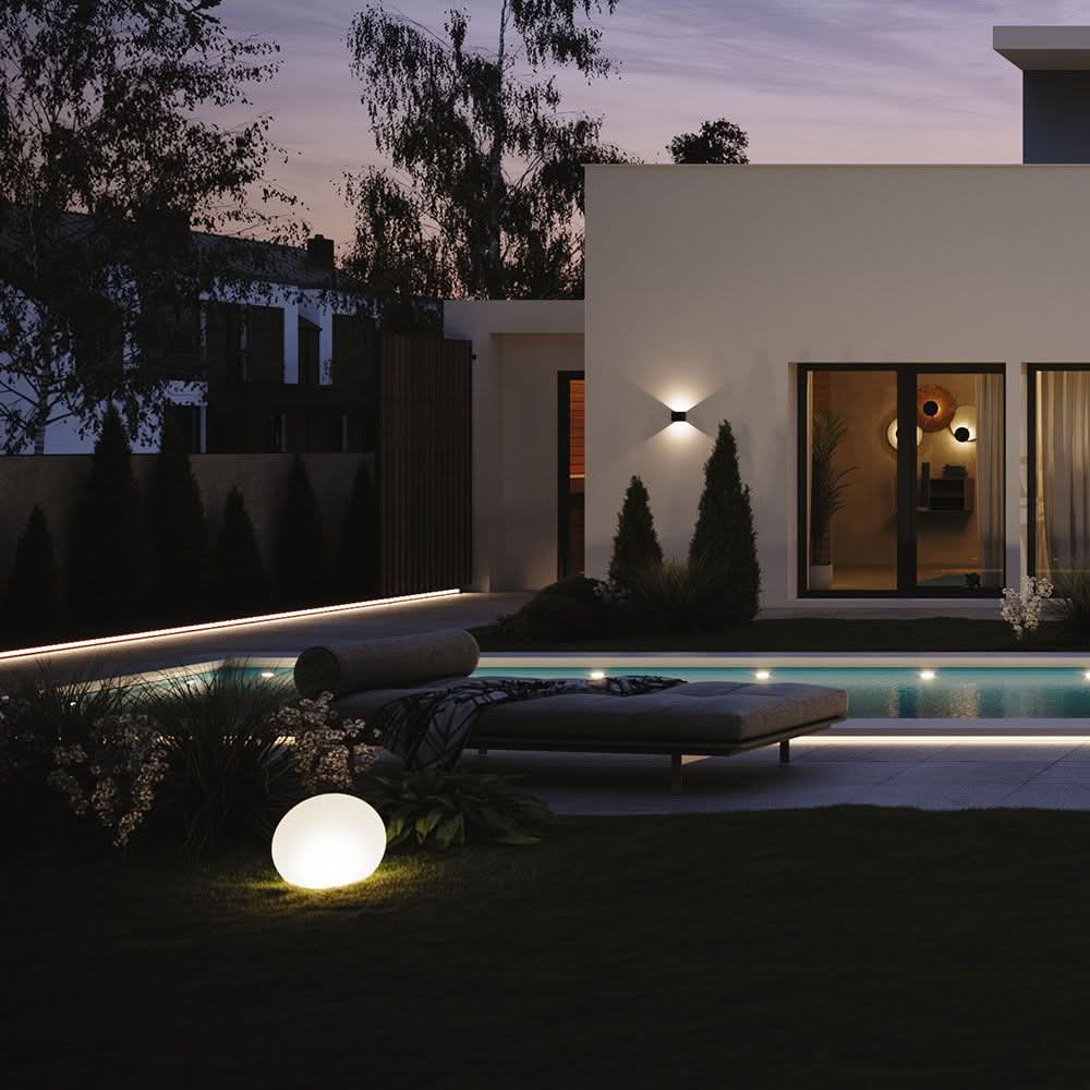 s.luce Ixa LED lampada da parete ad angolo regolabile per interni ed esterni IP44