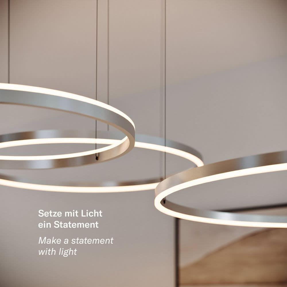 s.luce LED lampada a sospensione ad anello a 3 luci eccentrica
