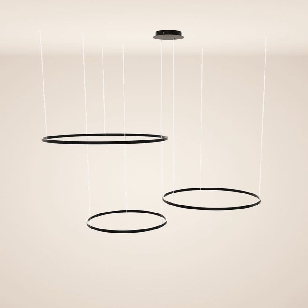 s.luce LED lampada a sospensione ad anello a 3 luci eccentrica